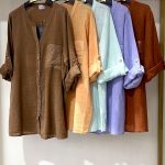 شومیز ایتالیایی جیب پولکی ( مدل تمام دکمه )